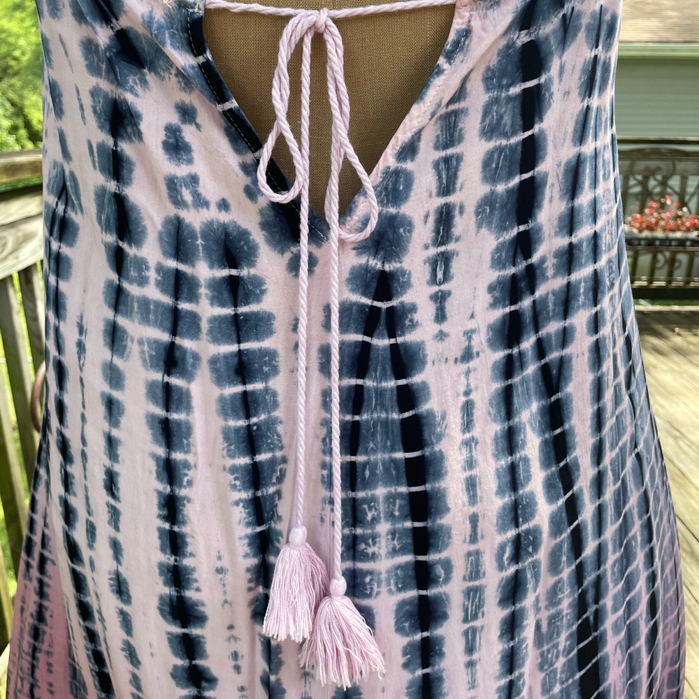Mystree Boho Style Pink and Blue Tie-Dye Maxi Dress S - Picture 6 of 10